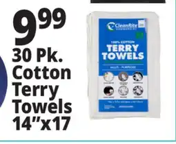 Ocean State Job Lot CleanRite Commercial Cotton Multi-Purpose Terry Towels 30 Count offer