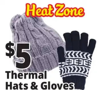 Ocean State Job Lot Heat Zone Thermal Gloves & Hats offer