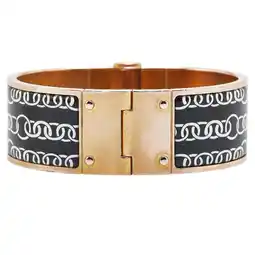 Walmart Pre-Owned Hermes Charnier GM Chain Motif Bangle Gold Black White Plated Women's HERMES (Good) offer