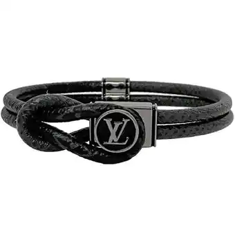 Walmart Pre-Owned Louis Vuitton Bracelet Loop It f-21734 Black Grey Monogram Eclipse Taiga... (Good) offer