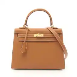 Walmart Pre-Owned Hermes HERMES Kelly 25 Handbag Bag Epsom Leather Women's Brown offer