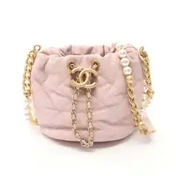 Walmart Pre-Owned CHANEL Matelasse Shoulder Bag, Lambskin, Women's, Pink, AS2529 (Good) offer