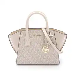 Walmart Pre-Owned Michael Kors AVRIL handbag, coated canvas, leather, women's, white offer