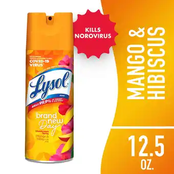 Walmart Lysol Disinfectant Spray - Brand New Day Mango & Hibiscus 12/12.5 oz offer