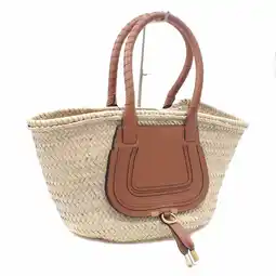 Walmart Pre-Owned Chlo Chloe Handbag Marcy Medium Bag Women's Tan Brown Raffia Leather... (Good) offer