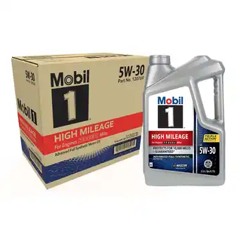 Walmart Mobil 1 High Mileage Full Synthetic Motor Oil 5W-30, 5 Quart (Pack of 3) offer