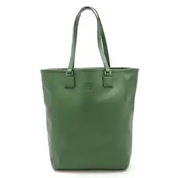 Walmart Pre-Owned LOEWE Anagram Tote Bag Shoulder Leather Green (Good) offer