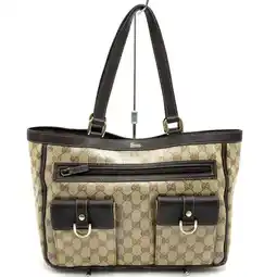 Walmart Pre-Owned GUCCI 268639 Tote Bag Abby GG Crystal Leather Beige Women's Men's (Fair) offer