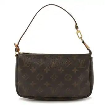 Walmart Pre-Owned LOUIS VUITTON Louis Vuitton Monogram Pochette Accessory Pouch Handbag Brown... (Fair) offer