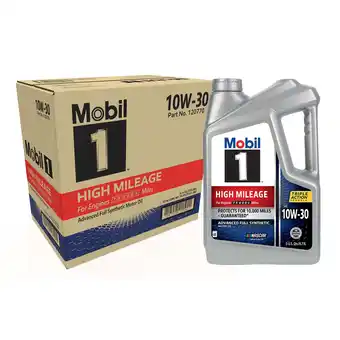 Walmart Mobil 1 High Mileage Full Synthetic Motor Oil 10W-30, 5 Quart (Pack of 3) offer