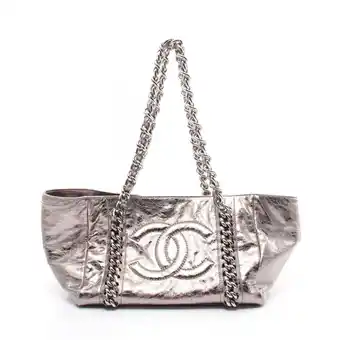 Walmart Pre-Owned CHANEL Luxury Line Tote Bag Leather Women's Silver 6872 (Good) offer