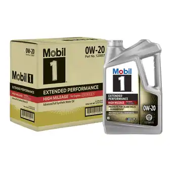 Walmart Mobil 1 Extended Performance High Mileage Full Synthetic Motor Oil 0W-20, 5 Quart (3 Pack) offer