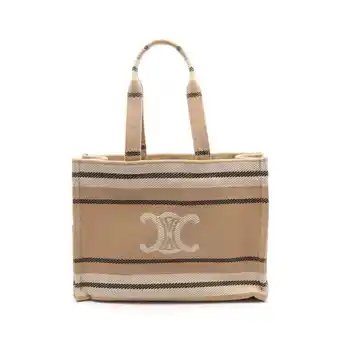 Walmart Pre-Owned CELINE Large Cabas Thais Tote Bag Canvas Women's Beige Ivory Black offer