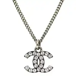 Walmart Pre-Owned Chanel necklace f-21713 silver Coco mark officially licensed by metal... (Good) offer