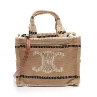 Walmart Pre-Owned CELINE SMALL CABAS Small Cabas Thais Tote Bag Canvas Women's Beige Ivory... (New) offer