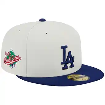 Walmart Men's New Era Stone/Royal Los Angeles Dodgers Retro 59FIFTY Fitted Hat offer