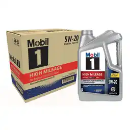 Walmart Mobil 1 High Mileage Full Synthetic Motor Oil 5W-20, 5 Quart (Pack of 3) offer