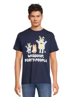 Walmart Bluey Men's & Big Men's Party People Graphic Tee, Sizes S-3XL offer