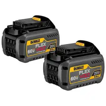 Walmart DEWALT FLEXVOLT 20V/60V MAX Lithium-Ion 6.0Ah Battery Pack (2 Pack) offer