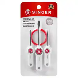 Walmart SINGER 3-Piece Screwdriver Set - Includes 2 Flat Head, 1 Phillips Head offer