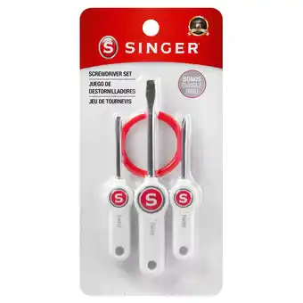 Walmart SINGER 3-Piece Screwdriver Set - Includes 2 Flat Head, 1 Phillips Head offer