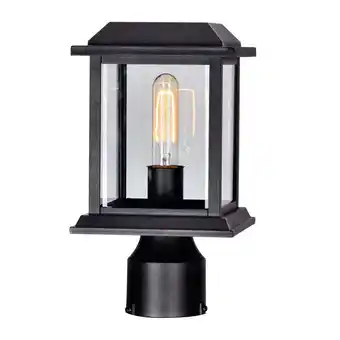 Walmart CWI Lighting Blackbridge 1 Light Farmhouse Metal Outdoor Lantern Head in Black offer