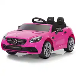 Walmart TOBBI 12V Licensed Mercedes Benz SLC300 Kids Ride on Car w/LED Lights, up to 3.1 mph, Pink offer