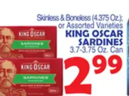 Bravo Supermarkets KING OSCAR SARDINES 3.7-3.75 Oz. Can offer