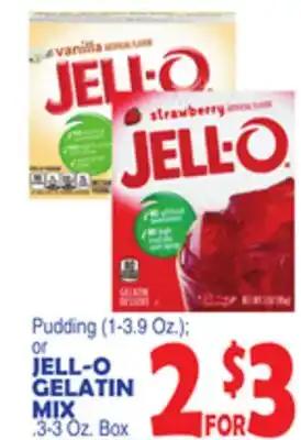 Bravo Supermarkets JELL-O GELATIN MIX. 3-3 Oz. Box offer