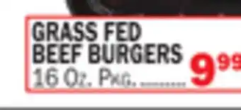 Bravo Supermarkets GRASS FED BEEF BURGERS offer