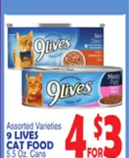 Bravo Supermarkets 9 LIVES CAT FOOD offer