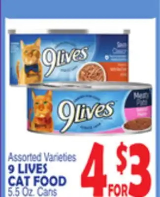 Bravo Supermarkets 9 LIVES CAT FOOD offer