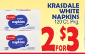 Bravo Supermarkets KRASDALE WHITE NAPKINS offer