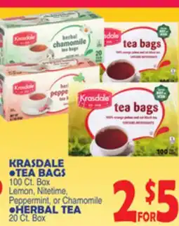 Bravo Supermarkets KRASDALE TEA BAGS HERBAL TEA offer