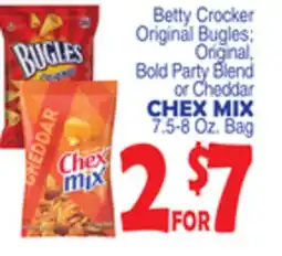 Bravo Supermarkets BETTY CROCKER ORIGINAL BUGLES ORIGINAL, BOLD PARTY BLEND OR CHEDDAR CHEX MIX offer