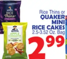 Bravo Supermarkets QUAKER MINI RICE CAKES offer