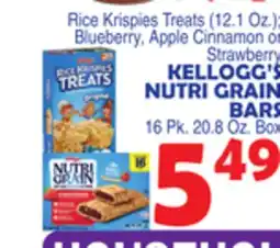 Bravo Supermarkets KELLOGG'S NUTRI GRAIN BARS offer