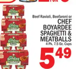 C Town CHEF BOYARDEE BEEF RAVIOLI, BEEFARONI OR SPAGHETTI & MEATBALLS offer