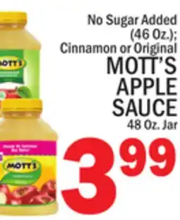 C Town MOTT'S APPLE SAUCE 48 Oz. Jar offer