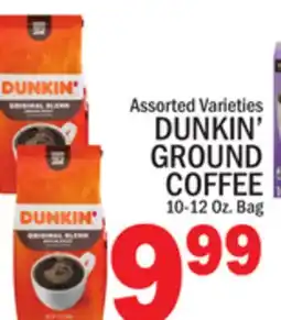 C Town DUNKIN' GROUND COFFEE offer