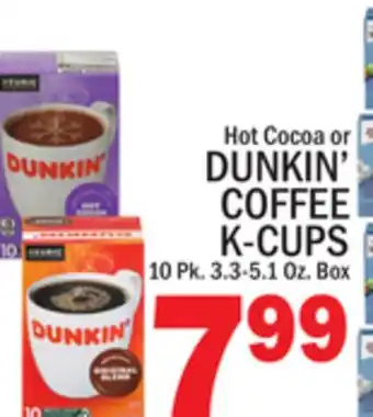 C Town DUNKIN' COFFEE K-CUPS offer