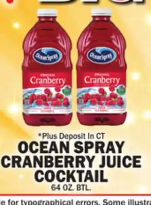 C Town OCEAN SPRAY CRANBERRY JUICE COCKTAIL offer