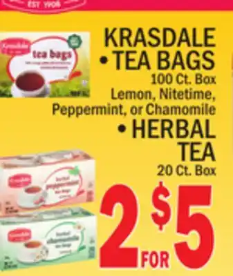 C Town KRASDALE TEA BAGS,HERBAL TEA offer