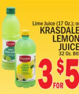 C Town KRASDALE LEMON JUICE 32 Oz. Btl offer