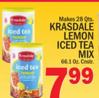 C Town KRASDALE LEMON ICED TEA MIX 66.1 Oz. Cnstr offer