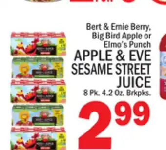 C Town APPLE & EVE SESAME STREET JUICE offer