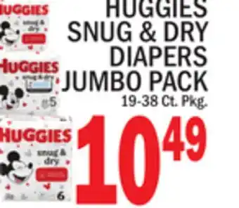 C Town HUGGIES SNUG & DRY DIAPERS JUMBO PACK offer