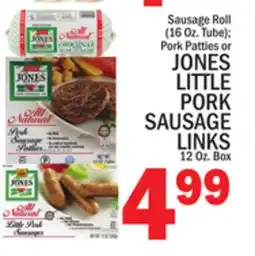 C Town JONES LITTLE PORK SAUSAGE LINKS 12 Oz. Box offer