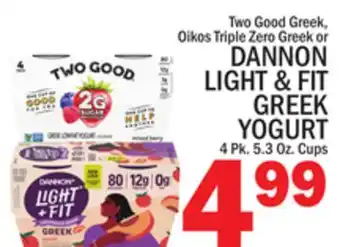 C Town DANNON LIGHT & FIT GREEK YOGURT offer