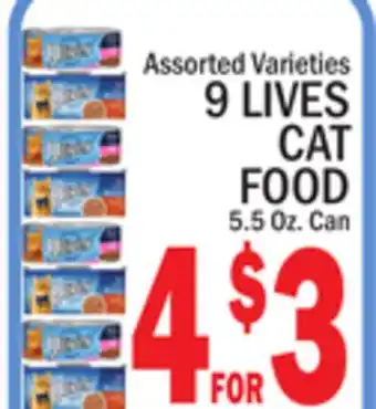 C Town 9 LIVES CAT FOOD offer